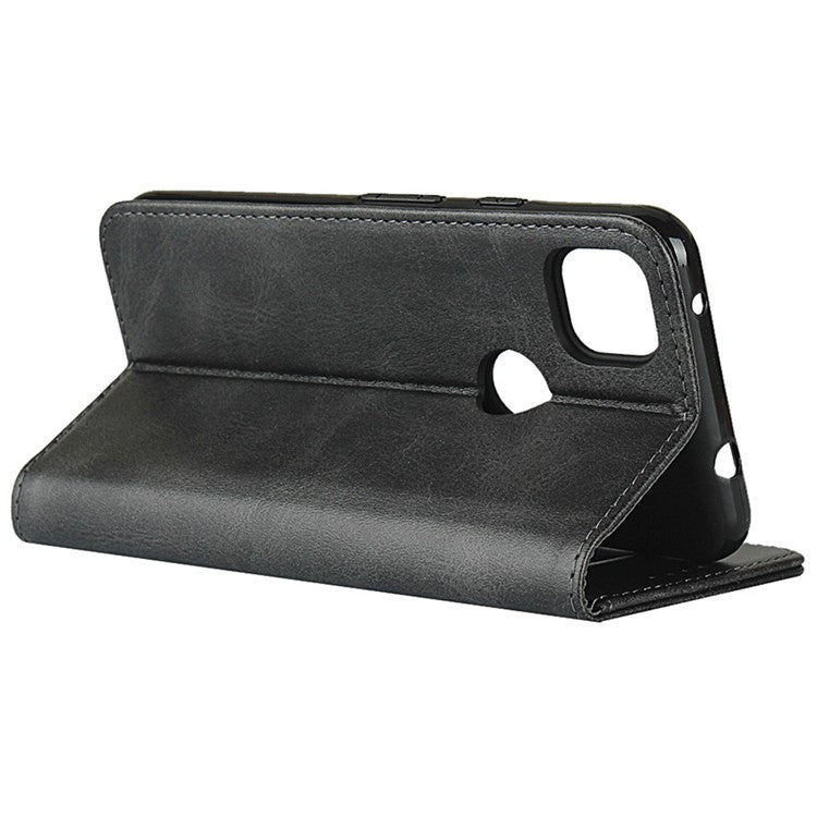 Auto-absorbed Magnetic Leather Stand Case for Google Pixel 4a Textured PU Leather Phone Accessory - Black