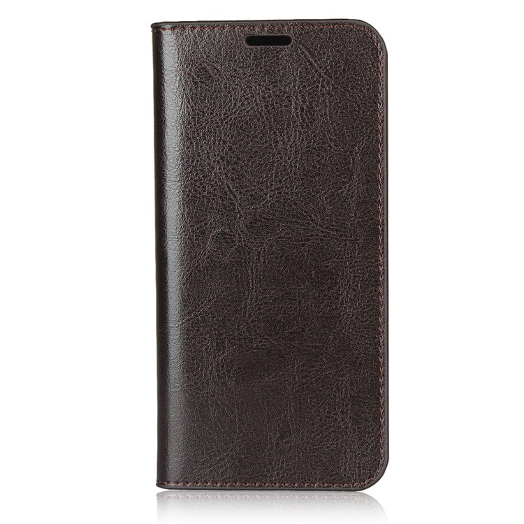 Crazy Horse Skin Genuine Leather Shell for Google Pixel 4a - Coffee