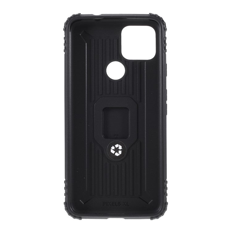 Finger Ring Kickstand TPU Protective Case for Google Pixel 4a 5G/Pixel 5XL - Black
