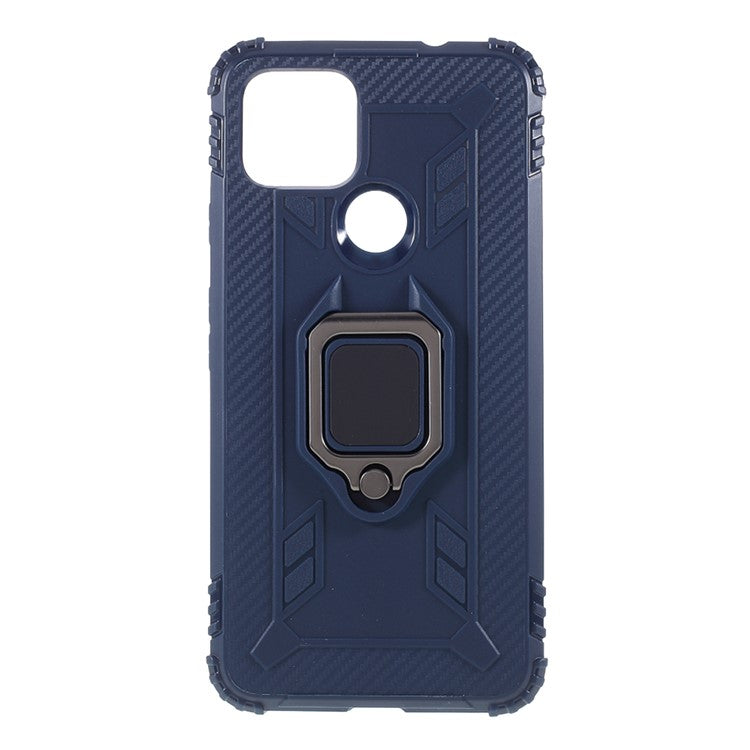 Finger Ring Kickstand TPU Protective Case for Google Pixel 4a 5G/Pixel 5XL - Blue