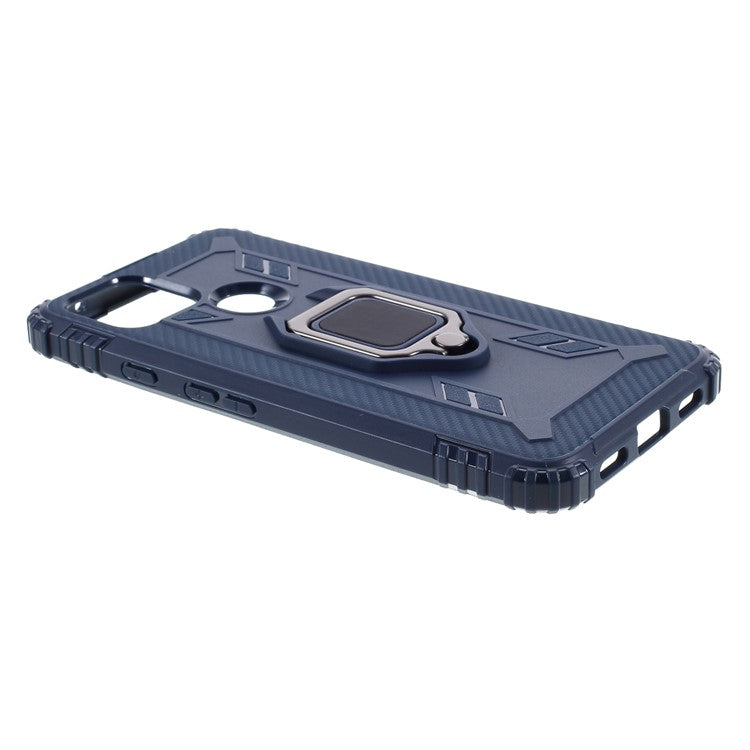 Finger Ring Kickstand TPU Protective Case for Google Pixel 4a 5G/Pixel 5XL - Blue