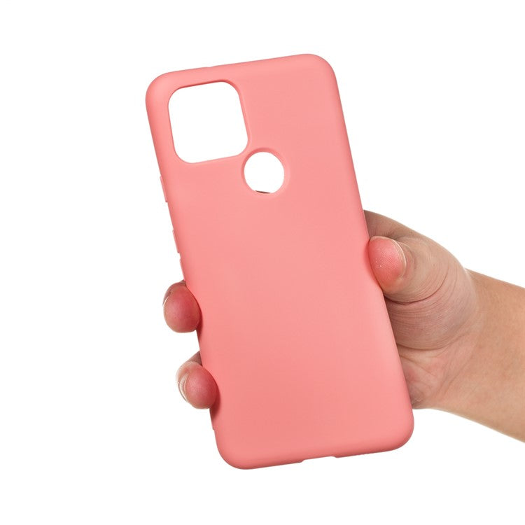 Liquid Silicone Phone Case for Google Pixel 5, Lightweight Microfiber Lining Cushion Texture Cover - Pink
