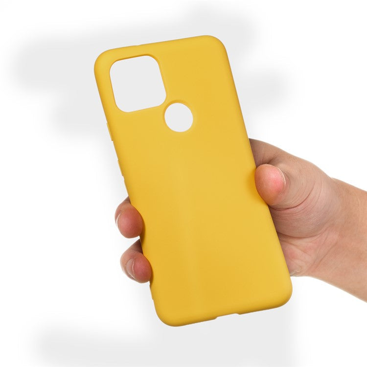 Liquid Silicone Phone Case for Google Pixel 5, Lightweight Microfiber Lining Cushion Texture Cover - Yellow