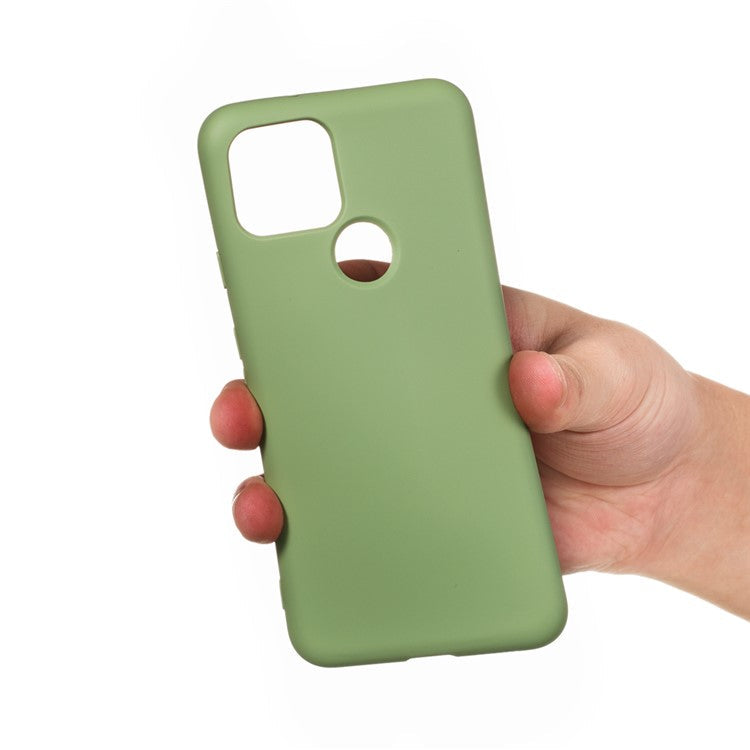 Liquid Silicone Phone Case for Google Pixel 5, Lightweight Microfiber Lining Cushion Texture Cover - Green