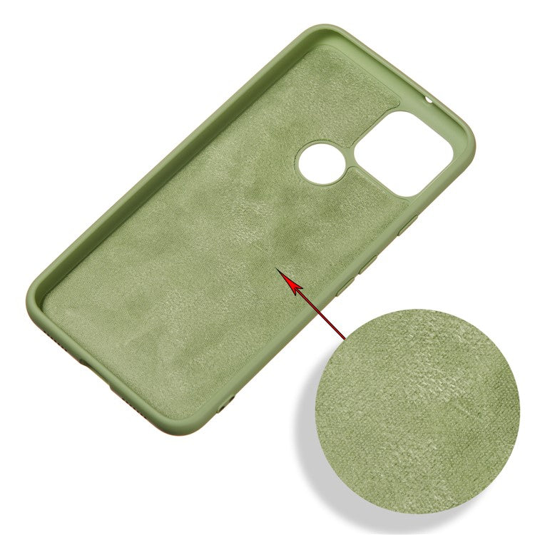 Liquid Silicone Phone Case for Google Pixel 5, Lightweight Microfiber Lining Cushion Texture Cover - Green