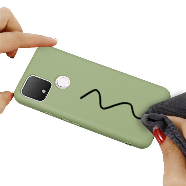 Liquid Silicone Phone Case for Google Pixel 5, Lightweight Microfiber Lining Cushion Texture Cover - Green