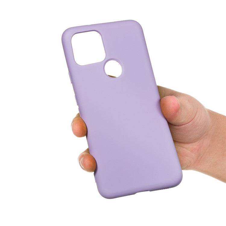 Liquid Silicone Phone Case for Google Pixel 5, Lightweight Microfiber Lining Cushion Texture Cover - Purple