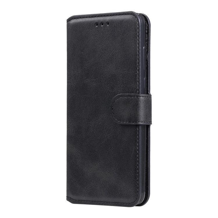 Classic Style Wallet Stand Flip Leather Phone Case for Google Pixel 5 - Black