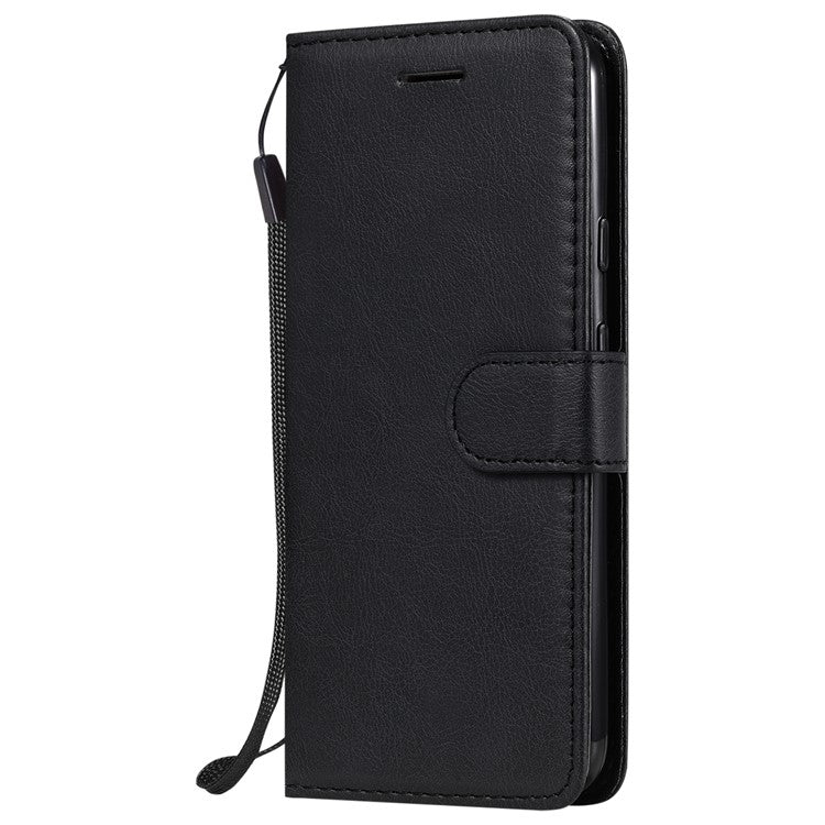 KT Leather Series-2 PU Leather Wallet Stand Case with Handy Strap for Google Pixel 4a - Black