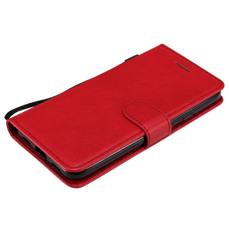 KT Leather Series-2 PU Leather Wallet Stand Case with Handy Strap for Google Pixel 4a - Red
