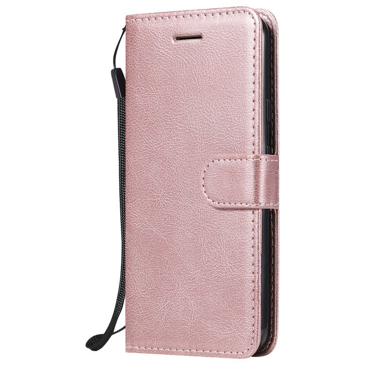 KT Leather Series-2 PU Leather Wallet Stand Case with Handy Strap for Google Pixel 4a - Rose Gold