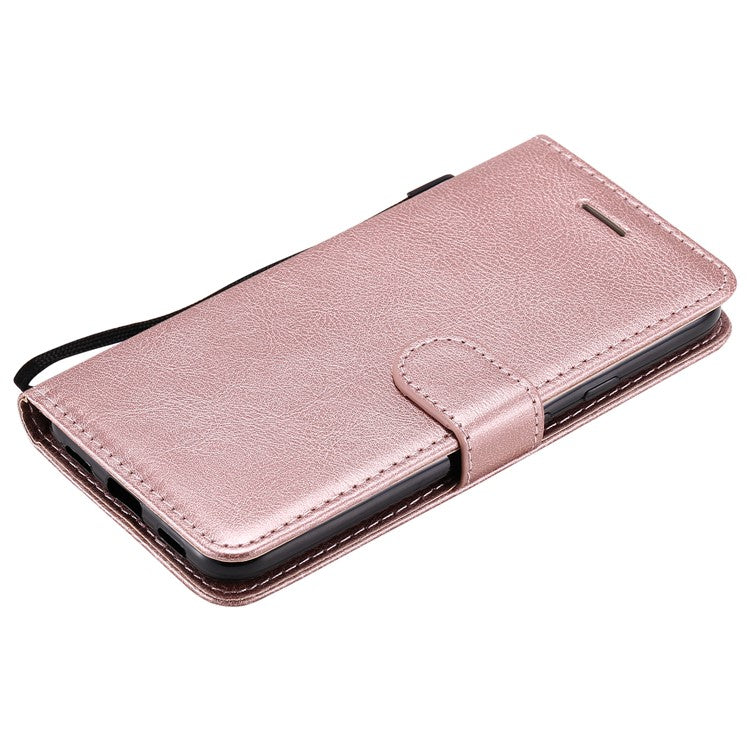 KT Leather Series-2 PU Leather Wallet Stand Case with Handy Strap for Google Pixel 4a - Rose Gold