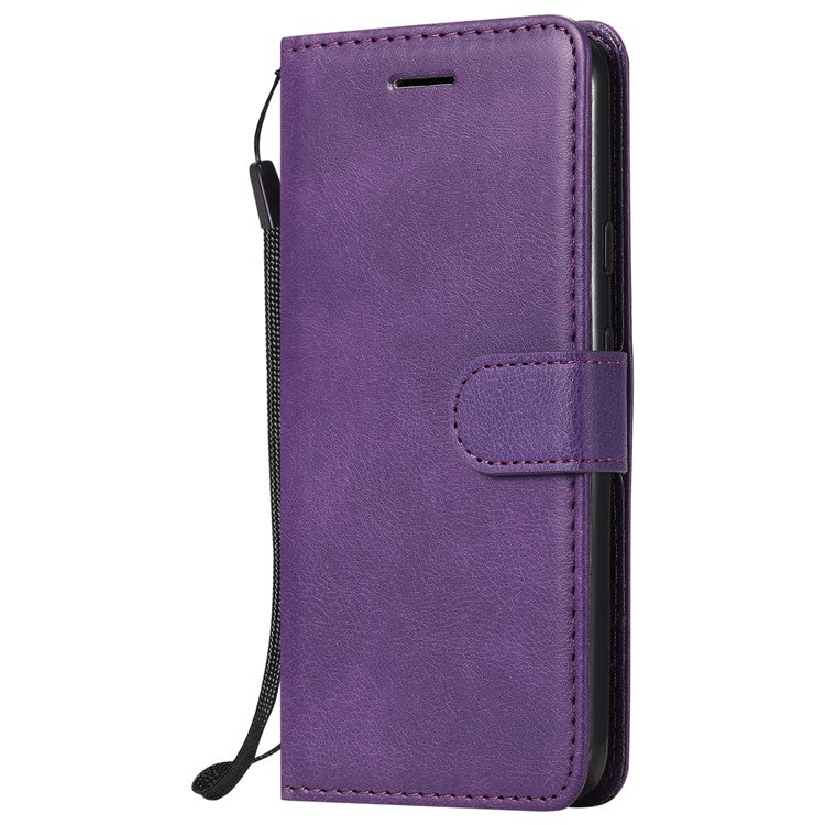 KT Leather Series-2 PU Leather Wallet Stand Case with Handy Strap for Google Pixel 4a - Purple