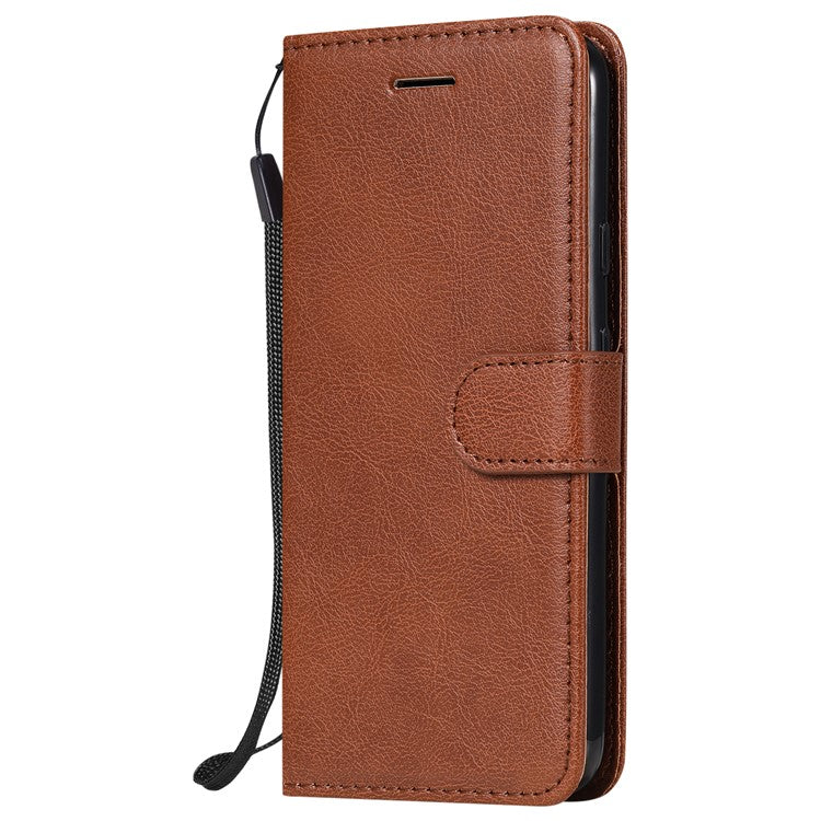 KT Leather Series-2 PU Leather Wallet Stand Case with Handy Strap for Google Pixel 4a - Brown