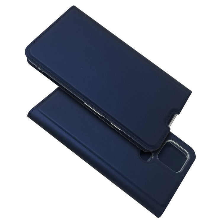New Magnetic Adsorption Leather Stand Case with Card Holder for Google Pixel 5 - Blue