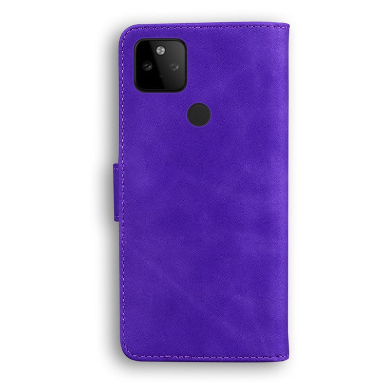 Flip Leather Phone Full Protection Case with Wallet Stand for Google Pixel 5a 5G - Purple