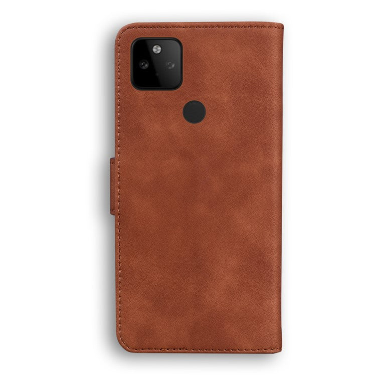 Flip Leather Phone Full Protection Case with Wallet Stand for Google Pixel 5a 5G - Brown