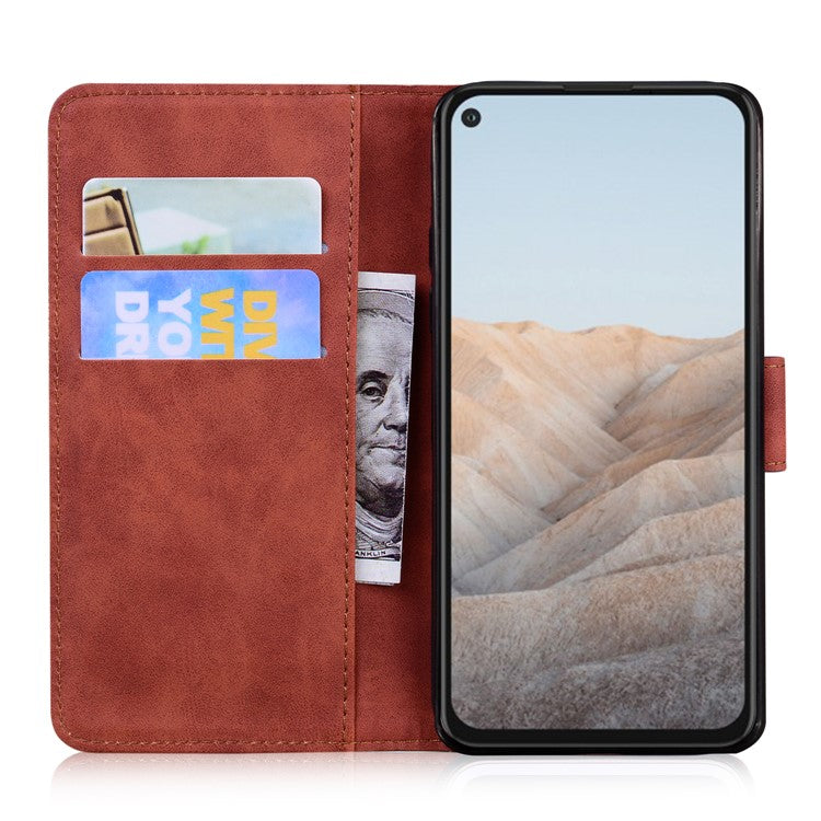 Flip Leather Phone Full Protection Case with Wallet Stand for Google Pixel 5a 5G - Brown
