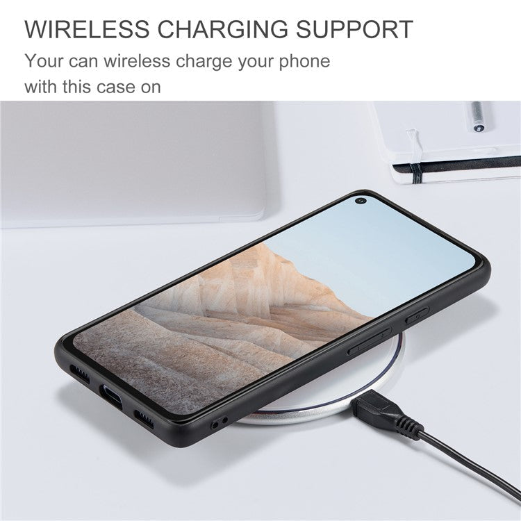 JEEHOOD Magnetic Clasp Wallet Design Detachable 2-in-1 Leather Coated TPU Phone Case for Google Pixel 5a 5G - Black