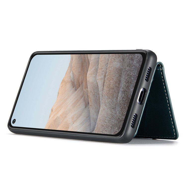 JEEHOOD Magnetic Clasp Wallet Design Detachable 2-in-1 Leather Coated TPU Phone Case for Google Pixel 5a 5G - Green