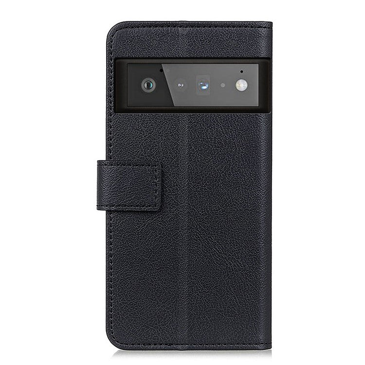 Drop-proof PU Leather Stand Case with Card Slots and Cash Pocket for Google Pixel 6 Pro - Black