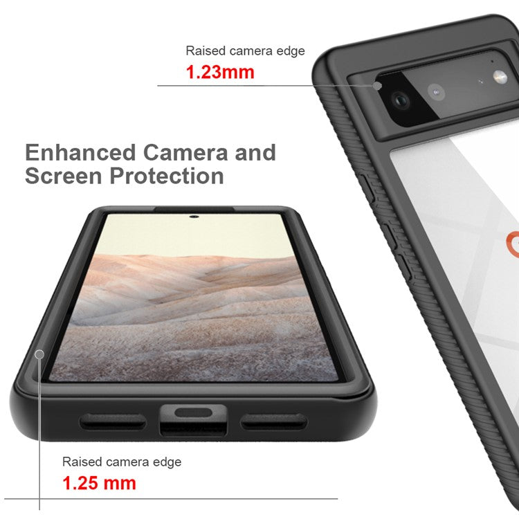Full Coverage Pure Color Shock Absorption Phone Back Case for Google Pixel 6 - Black