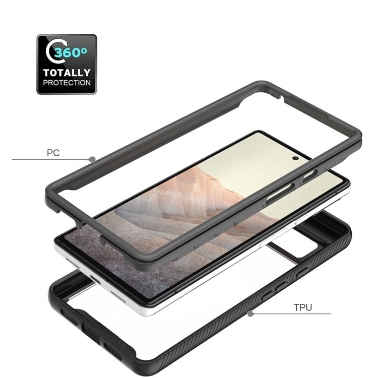 Full Coverage Pure Color Shock Absorption Phone Back Case for Google Pixel 6 - Black