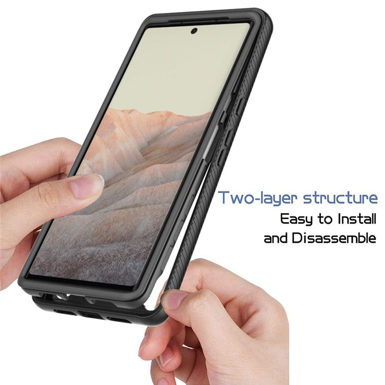 Full Coverage Pure Color Shock-absorbed Mobile Phone Case for Google Pixel 6 Pro - Black