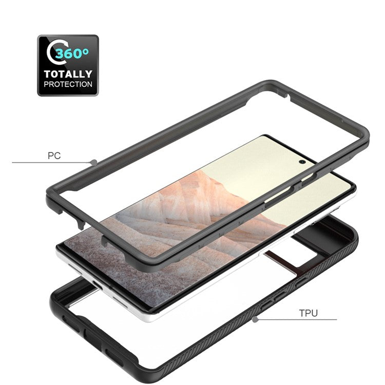 Full Coverage Pure Color Shock-absorbed Mobile Phone Case for Google Pixel 6 Pro - Black