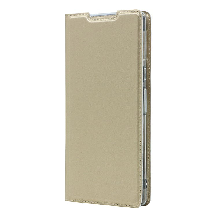 Card Holder Design PU Leather Magnetic Closure Cell Phone Case for Google Pixel 6 - Gold