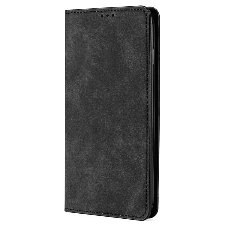 Card Slots Design Full Protection Magnetic Auto-absorbed Skin-touch Leather Stand Case for Google Pixel 6 Pro - Black