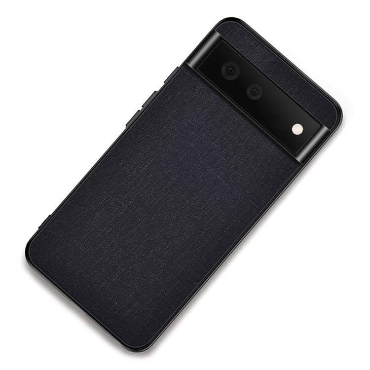 Cloth Coated TPU + PC Hybrid Phone Cover Anti-sweat Anti-fingerprint Case for Google Pixel 6 Pro - Black