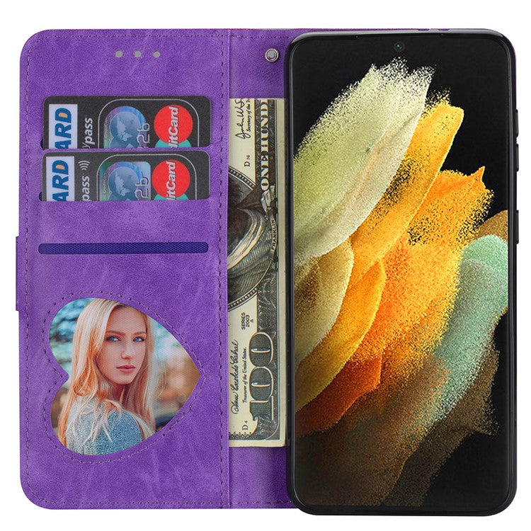 Glitter Sequins Magnetic Clasp Well-protected Anti-shock Zipper Pocket Wallet Flip Leather Phone Cover with Stand for Google Pixel 6 - Purple