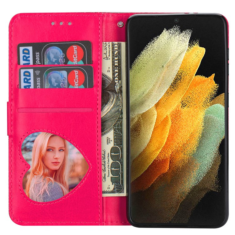 Glitter Sequins Magnetic Clasp Well-protected Anti-shock Zipper Pocket Wallet Flip Leather Phone Cover with Stand for Google Pixel 6 - Rose