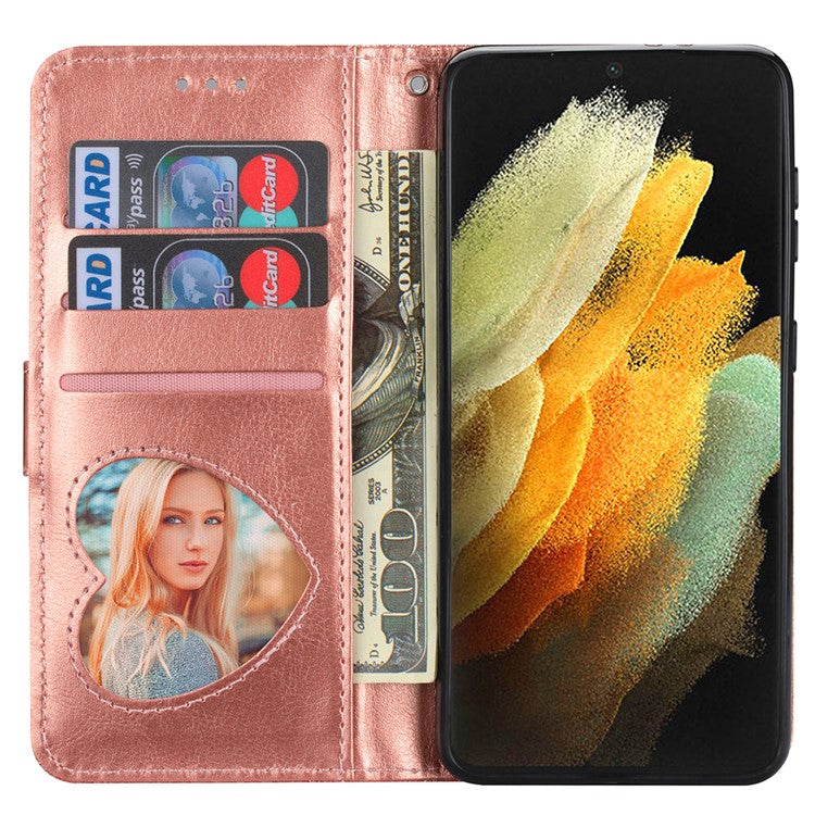 Glitter Sequins Stylish Anti-fall Magnetic Clasp Zipper Pocket Flip Leather Phone Cover with Wallet and Stand for Google Pixel 6 Pro - Rose Gold