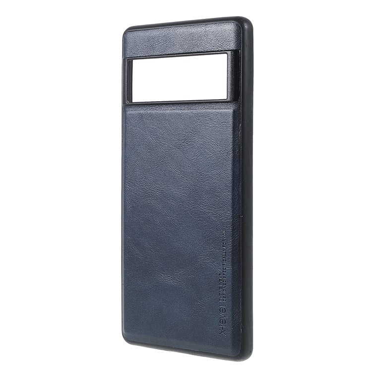 X-LEVEL Vintage Style Light Slim PU Leather Coated TPU Protective Cover Shell for Google Pixel 6 Pro - Blue
