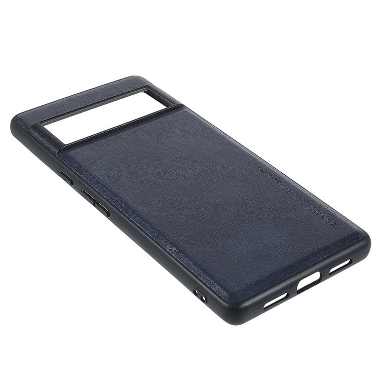 X-LEVEL Vintage Style Light Slim PU Leather Coated TPU Protective Cover Shell for Google Pixel 6 Pro - Blue