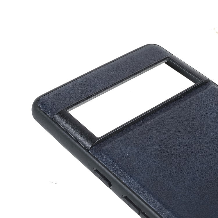 X-LEVEL Vintage Style Light Slim PU Leather Coated TPU Protective Cover Shell for Google Pixel 6 Pro - Blue