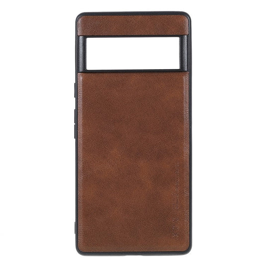 X-LEVEL Vintage Style Light Slim PU Leather Coated TPU Protective Cover Shell for Google Pixel 6 Pro - Brown
