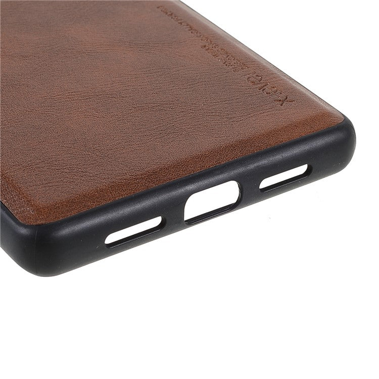 X-LEVEL Vintage Style Light Slim PU Leather Coated TPU Protective Cover Shell for Google Pixel 6 Pro - Brown