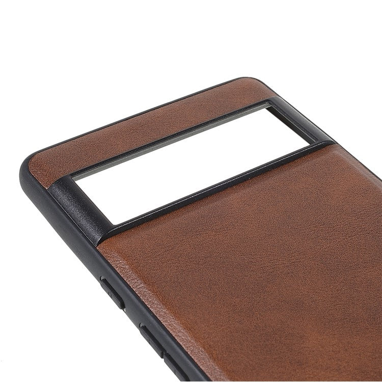 X-LEVEL Vintage Style Light Slim PU Leather Coated TPU Protective Cover Shell for Google Pixel 6 Pro - Brown