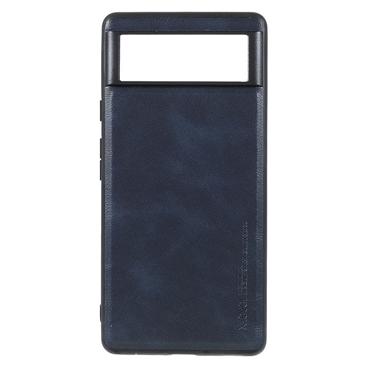 X-LEVEL Vintage Style Scratch-resistant PU Leather Coated TPU Durable Protective Cover for Google Pixel 6 - Blue