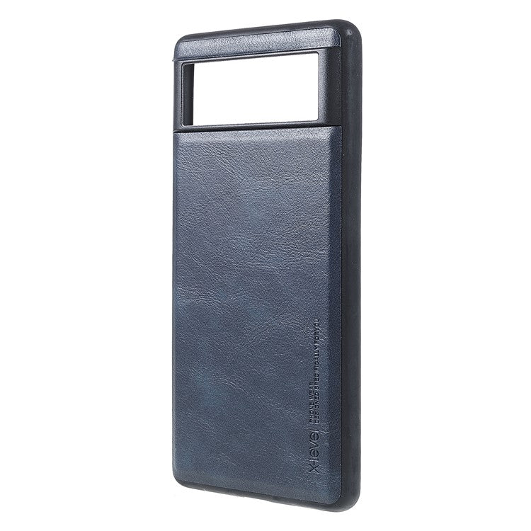 X-LEVEL Vintage Style Scratch-resistant PU Leather Coated TPU Durable Protective Cover for Google Pixel 6 - Blue
