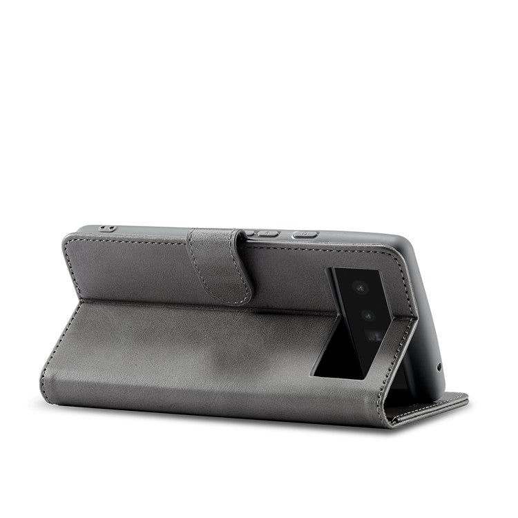 LC.IMEEKE PU Leather Wallet Stand Flip Shockproof Protective Cover for Google Pixel 6 - Grey