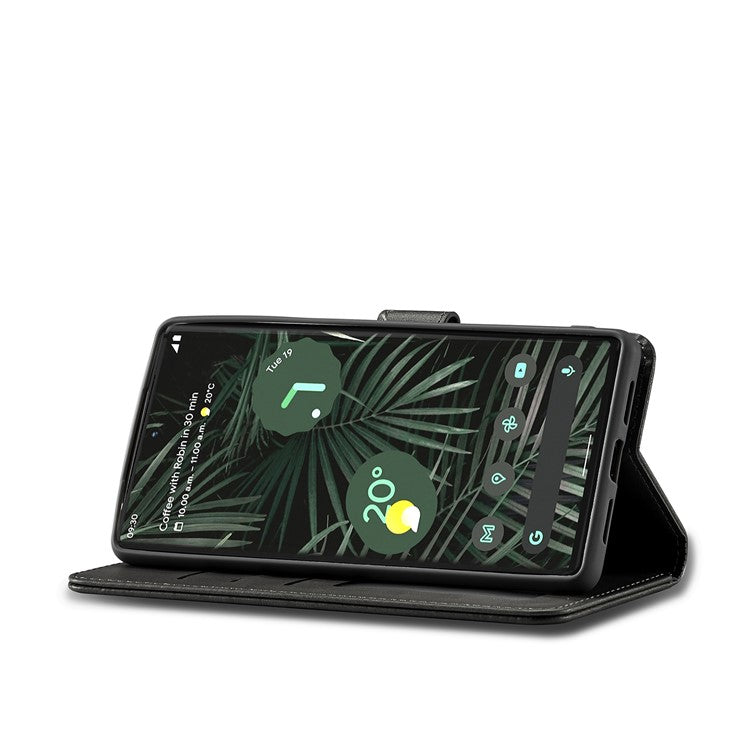LC.IMEEKE Folio Stand PU Leather Wallet Flip Protective Phone Case Cover for Google Pixel 6 Pro - Black