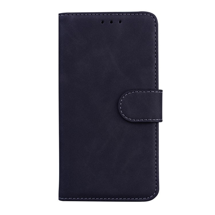 Solid Color Phone Case Stand Wallet Premium PU Leather Dual-sided Magnetic Closure Cover Shell for Google Pixel 6 - Black