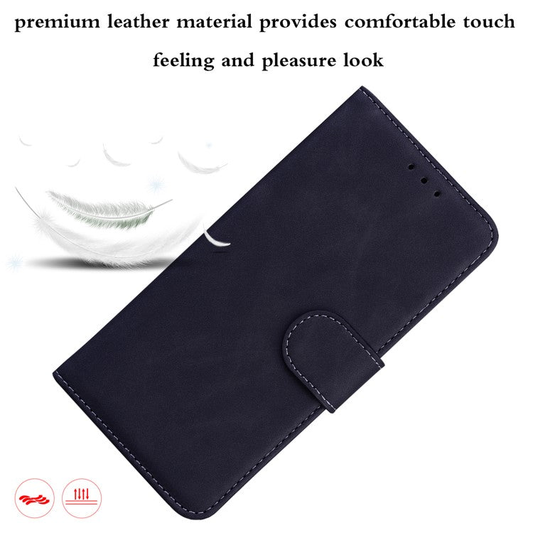 Solid Color Phone Case Stand Wallet Premium PU Leather Dual-sided Magnetic Closure Cover Shell for Google Pixel 6 - Black