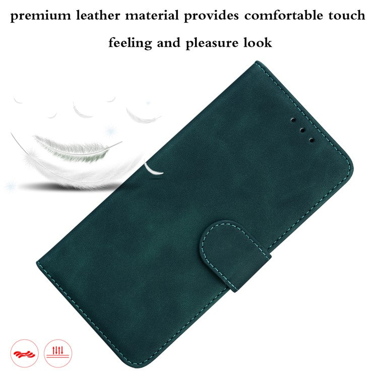 Solid Color Phone Case Stand Wallet Premium PU Leather Dual-sided Magnetic Closure Cover Shell for Google Pixel 6 - Green