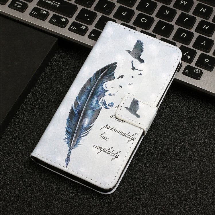 Pattern Printing Light Spot Decor Full Protection Leather Case Phone Cover with Stand Wallet for Google Pixel 6 - Feather of Wild Goose