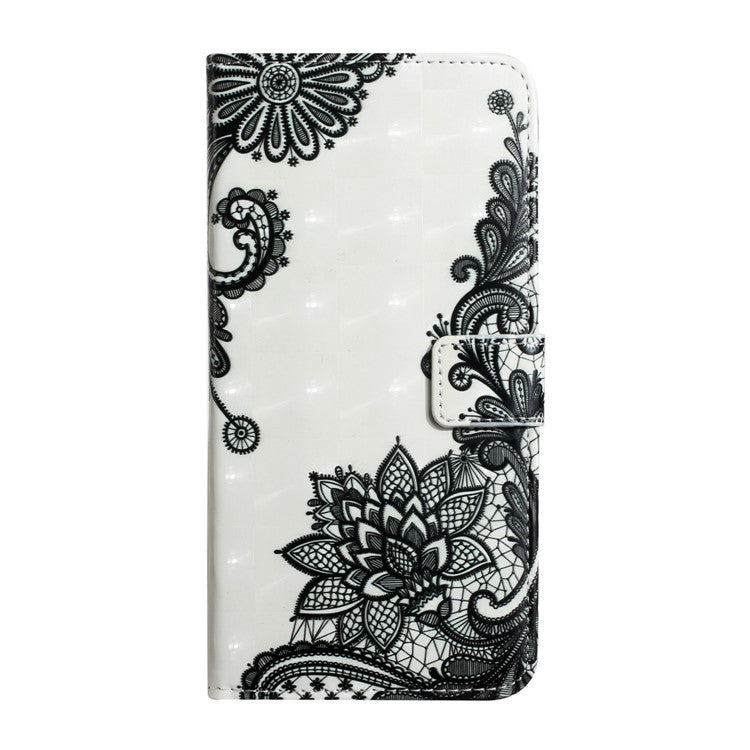 Pattern Printing Light Spot Decor Full Protection Leather Case Phone Cover with Stand Wallet for Google Pixel 6 - Flower